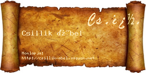 Csillik Ábel névjegykártya