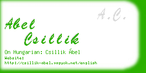 abel csillik business card