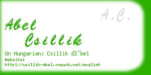 abel csillik business card